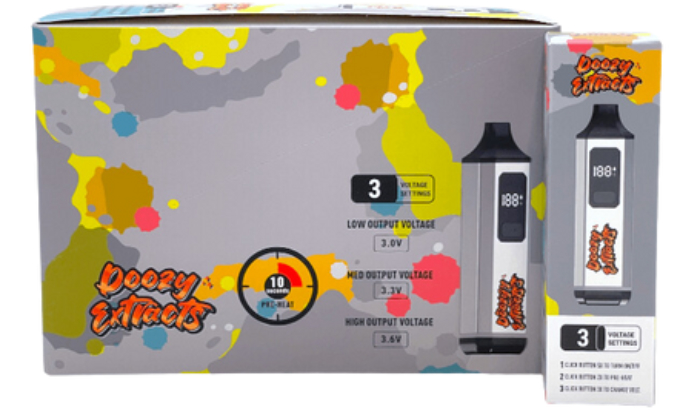 Doozy Extracts 510 Thread LED Battery, 5 ct display, silver colorway